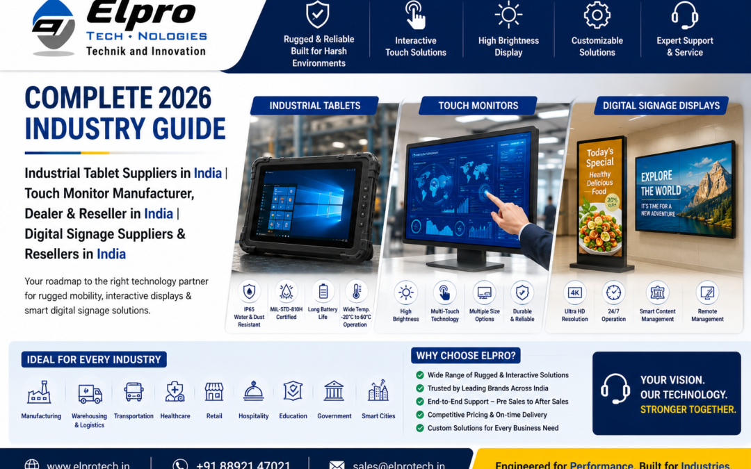 Industrial Tablet Suppliers in India | Touch Monitor Manufacturer, Dealer & Reseller in India | Digital Signage Suppliers & Resellers in India – Complete 2026 Industry Guide