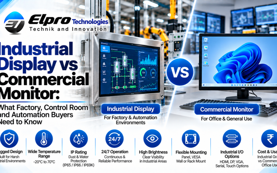 Industrial Display vs Commercial Monitor: What Factory, Control Room and Automation Buyers Need to Know