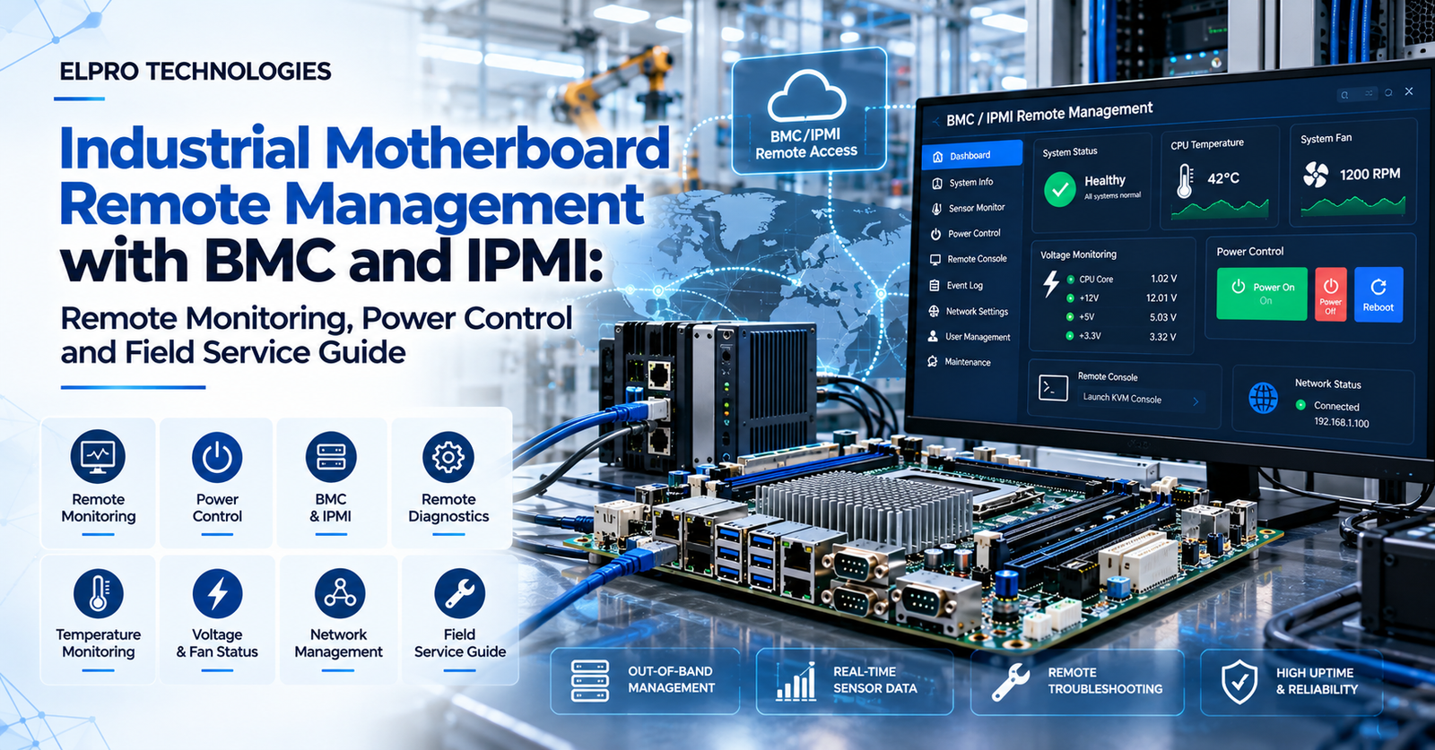 Industrial Motherboard Remote Management with BMC and IPMI: Remote Monitoring, Power Control and Field Service Guide