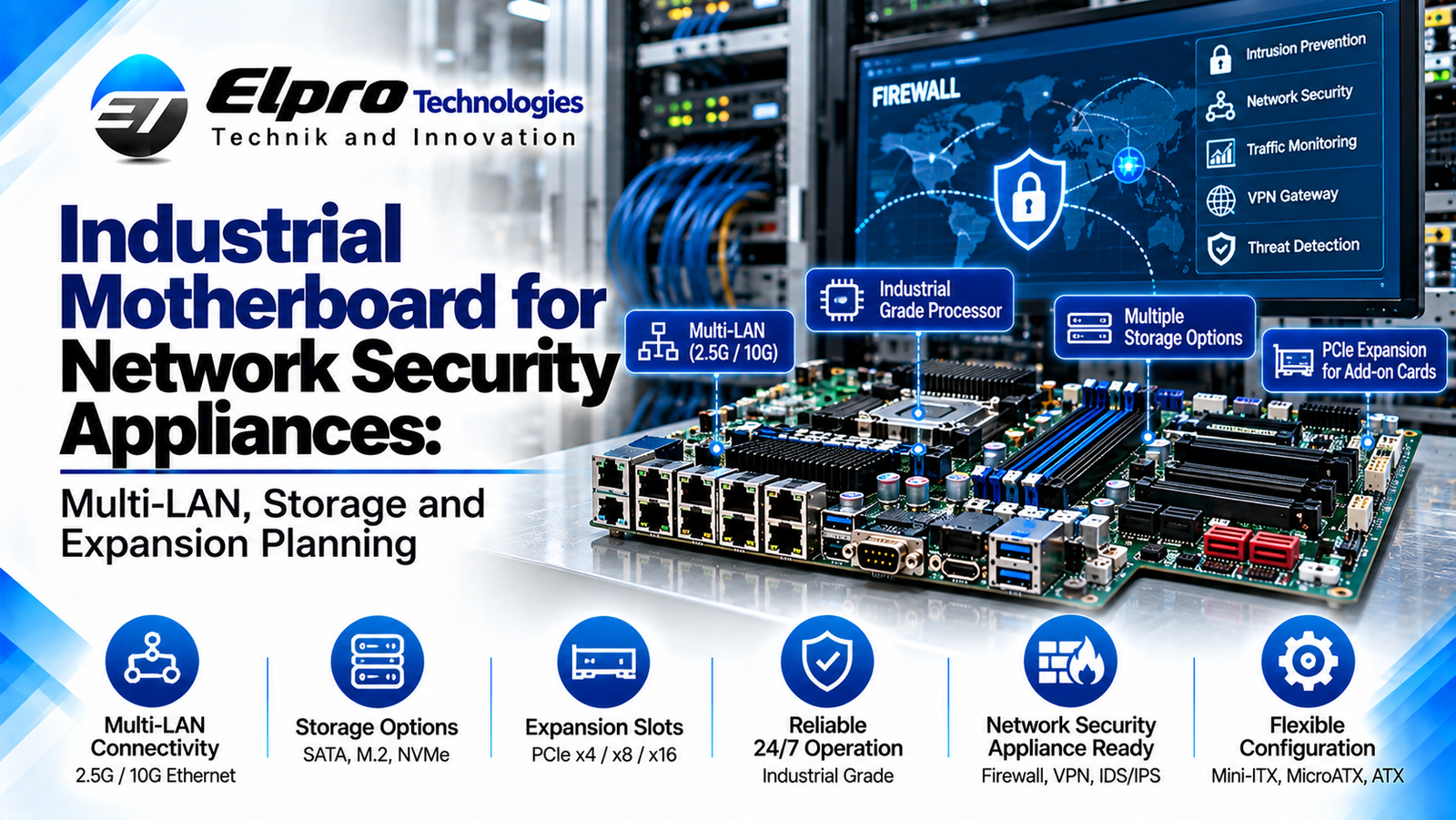 Industrial Motherboard for Network Security Appliances: Multi-LAN, Storage and Expansion Planning
