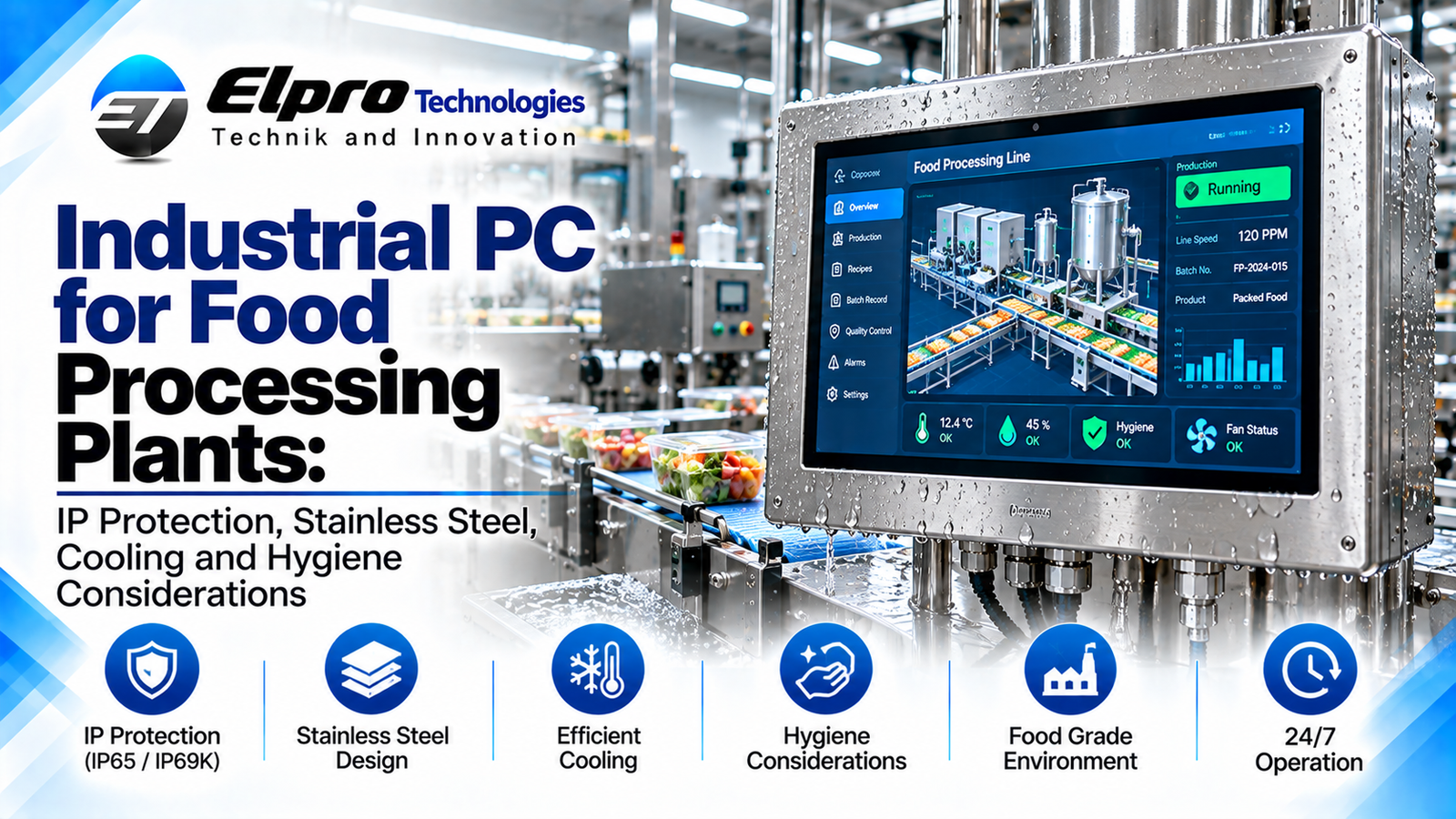 Industrial PC for Food Processing Plants: IP Protection, Stainless Steel, Cooling and Hygiene Considerations