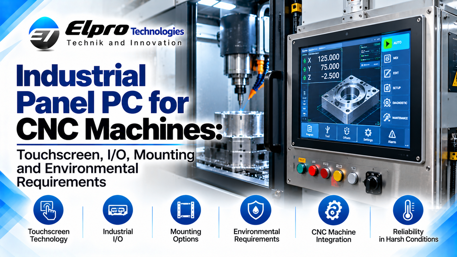 Industrial Panel PC for CNC Machines: Touchscreen, I/O, Mounting and Environmental Requirements