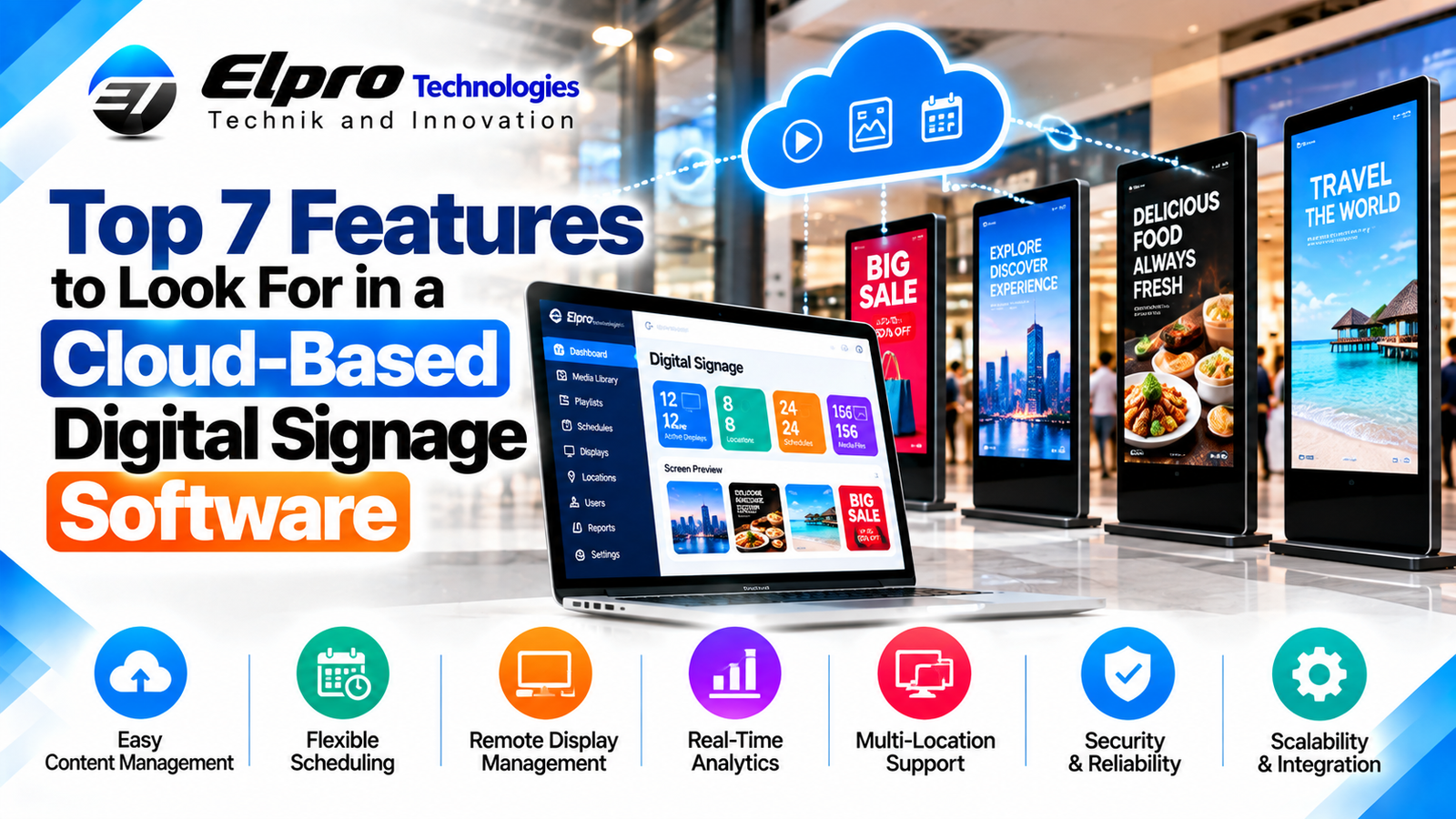 Top 7 Features to Look For in a Cloud-Based Digital Signage Software