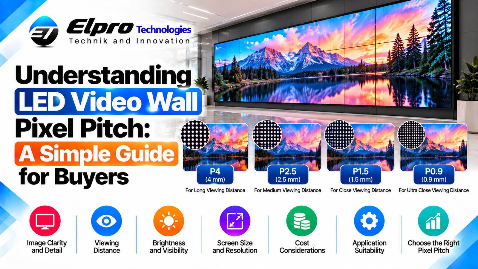 Understanding LED Video Wall Pixel Pitch: A Simple Guide for Buyers - Elpro Technologies