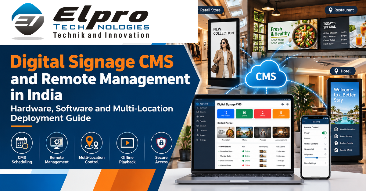 Digital Signage CMS and Remote Management in India - Elpro Technologies