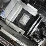 Computer cooling fan and internal components illustrating thermal management