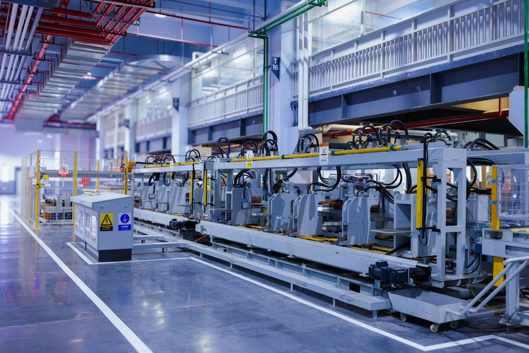 Industrial production line representing HMI operator interface applications