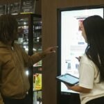 Self-service touchscreen device for warehouse operator workflows