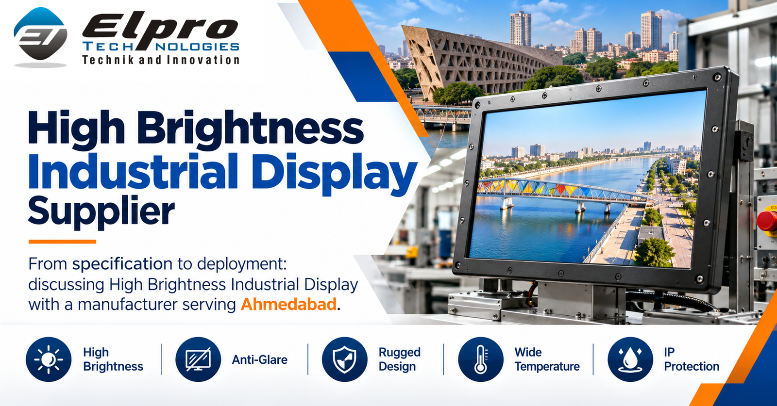 Elpro Technologies high brightness industrial display supplier – ahmedabad, featuring the official uploaded Elpro Technologies logo