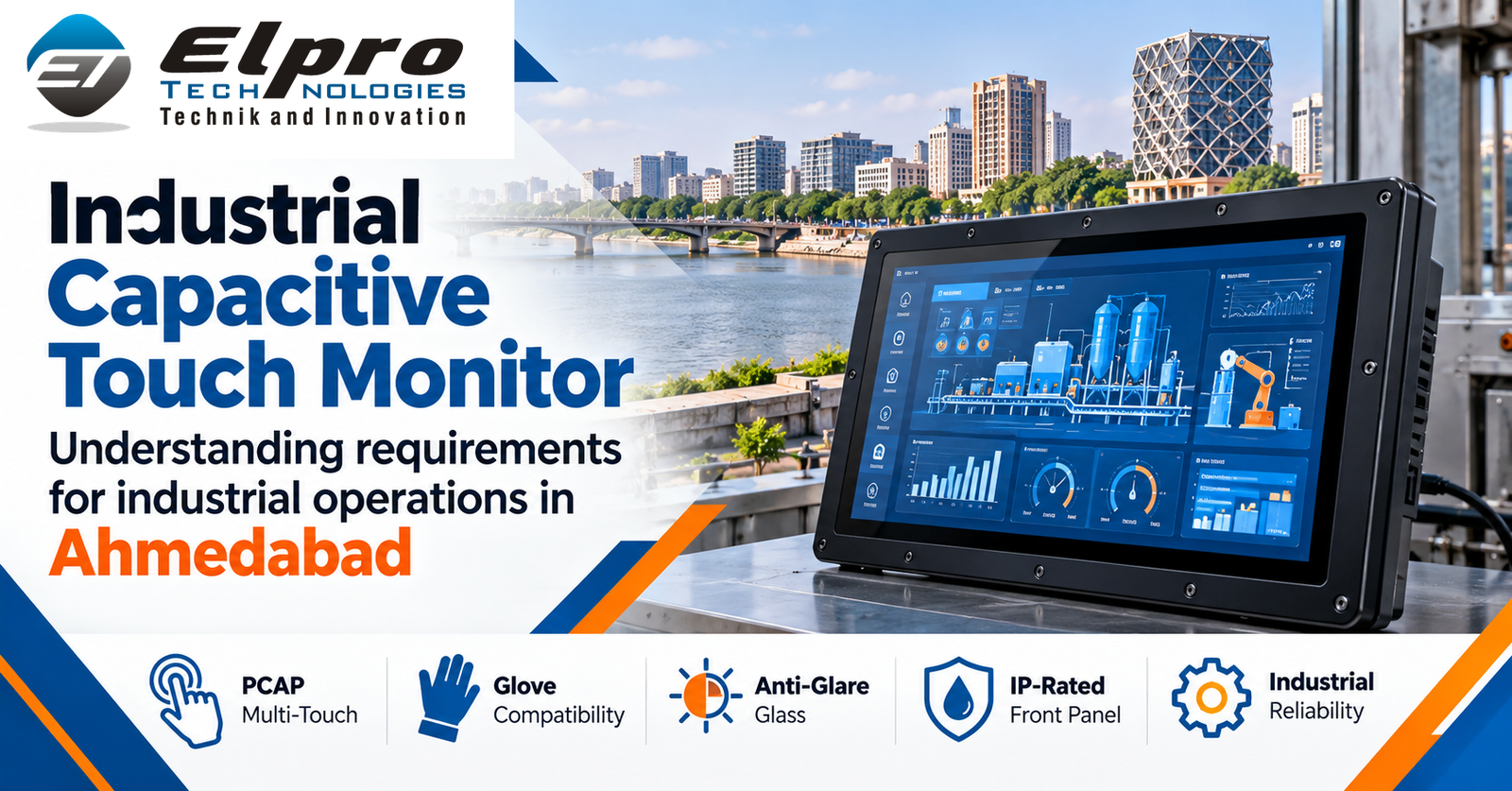 Elpro Technologies industrial capacitive touch monitor supplier – ahmedabad, featuring the official uploaded Elpro Technologies logo